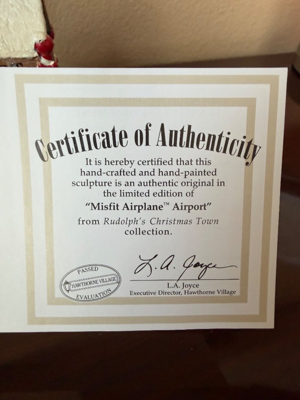 Hawthorne Village Rudolph's Christmas Town Misfit Airplane Airport in Box w/COA - Picture 8 of 16